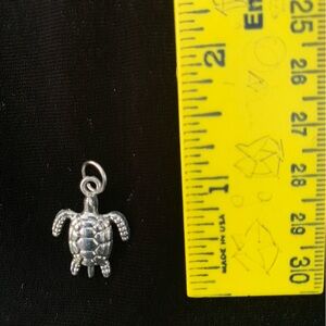Silver Tone Turtle Pendant Charm